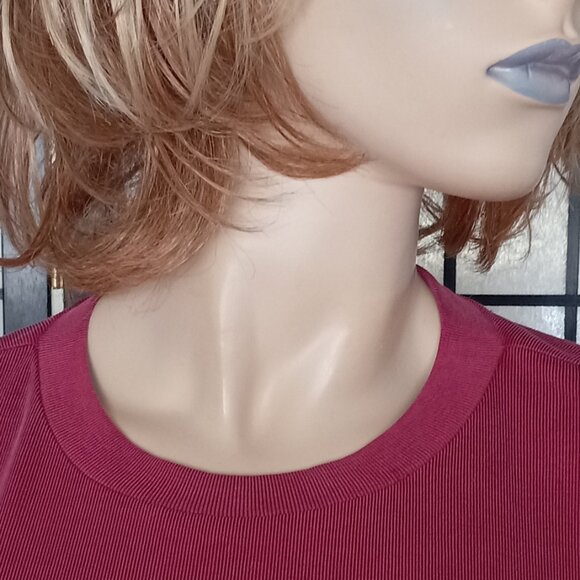 Lucky Brand Women's Maroon Modal Polyester Crewneck Half Sleeve Top Size M - Picture 5 of 8